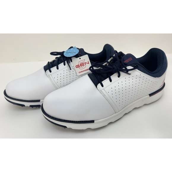 NWT Skechers Go Golf EliteV.3 Approach LT-RF Leather Golf Shoes White Size 11
